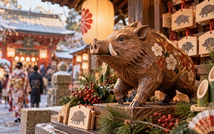 Wildschwein statt Hausschwein, festes statt bewegliches Neujahr: Wie Japan den chinesischen Tierkreis übernommen und auf seine Art verändert hat.