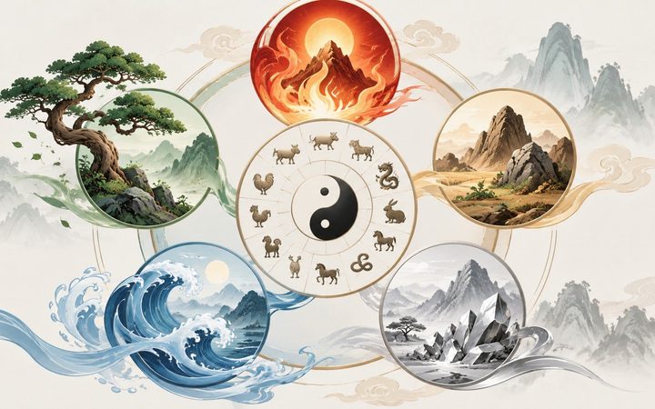 Holz, Feuer, Erde, Metall, Wasser: Wie die fünf Elemente über den zwölf Tierzeichen liegen und warum der 60. Geburtstag in Japan ein besonderer Tag ist.
