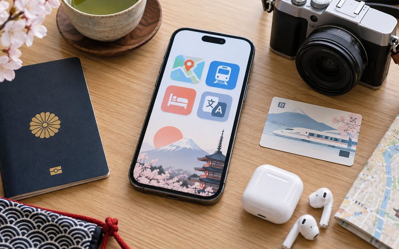 Navigation, Übersetzung, Zahlung und Sicherheit: die vier App-Kategorien, die vor jeder Japan-Reise auf dem Smartphone installiert sein sollten.