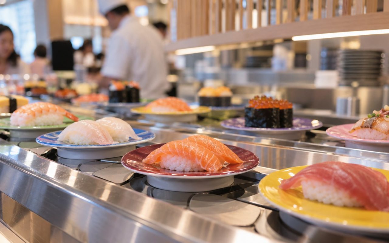 Kaiten-Sushi verstehen: Tellerfarben, Touchscreen, Bestellung und Rechnung in Japan einfach erklärt