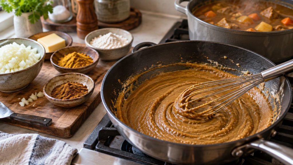 Zutaten für japanisches Curry für vier Personen