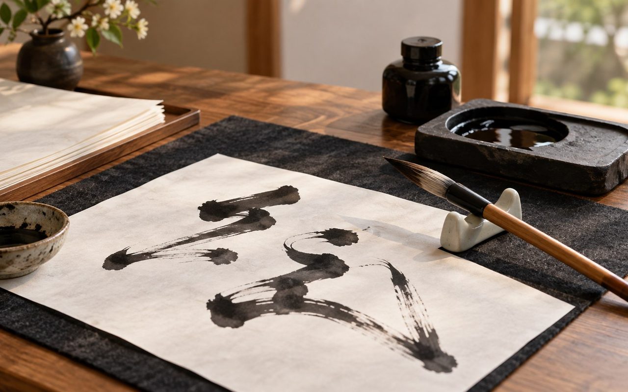 Shodō lernen: Japanische Kalligrafie mit Pinsel und Tusche – Anleitung für Anfänger und Einsteiger